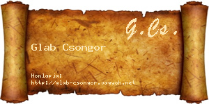 Glab Csongor névjegykártya